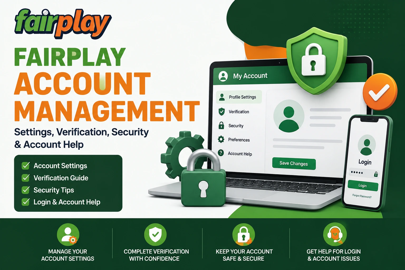 Fairplay account management settings, verification and security
