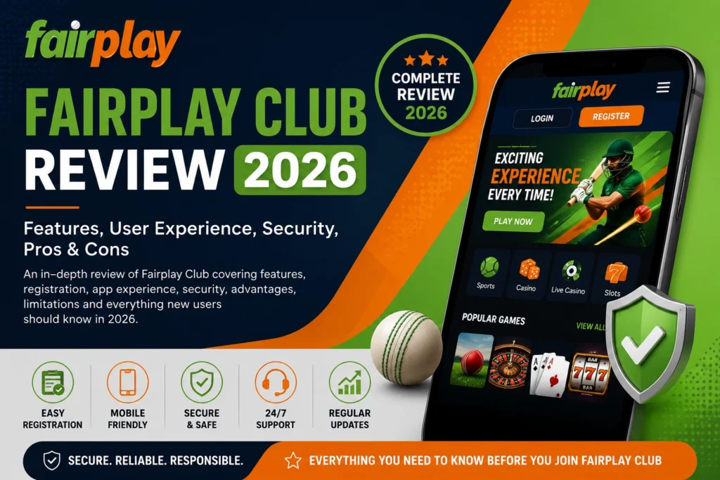 Fairplay Club Review 2026 highlighting features, user experience, security, account management, mobile accessibility, and privacy considerations.