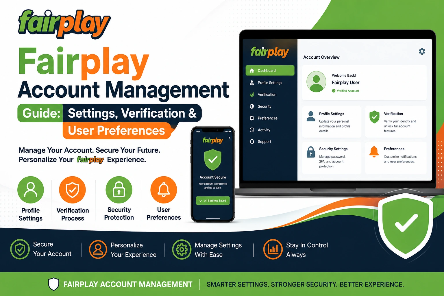 Fairplay account management dashboard settings overview