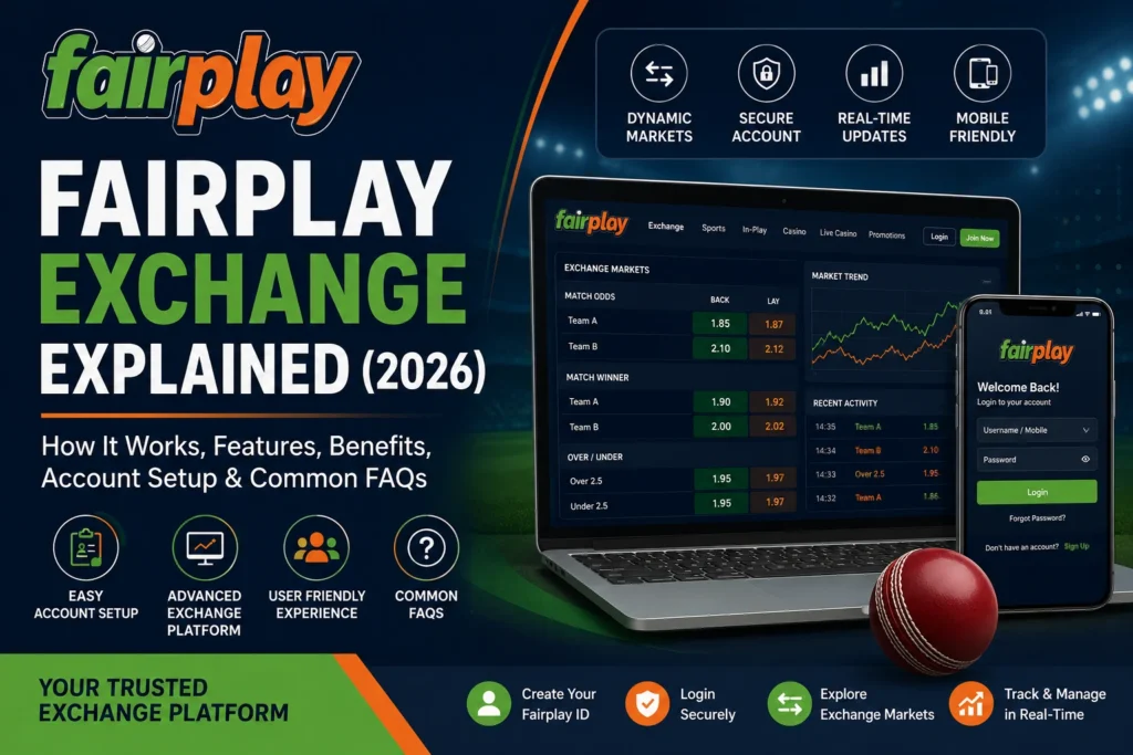 Fairplay Exchange dashboard guide showing platform features, account setup, login process, and exchange overview in 2026.