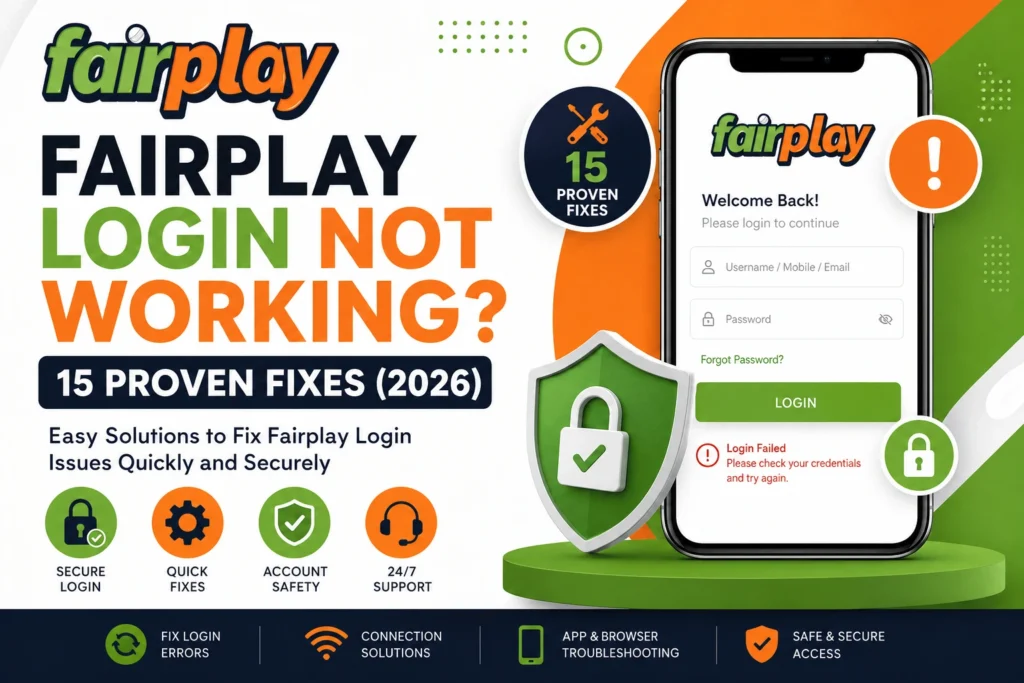 Fairplay login not working – 15 proven fixes for login issues in 2026.